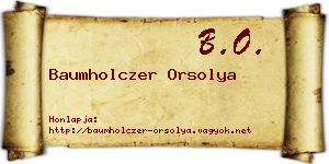 Baumholczer Orsolya névjegykártya